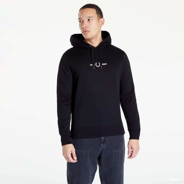 FRED PERRY Sweatshirt FRED PERRY Embroidered Hooded Sweatshirt Black XL