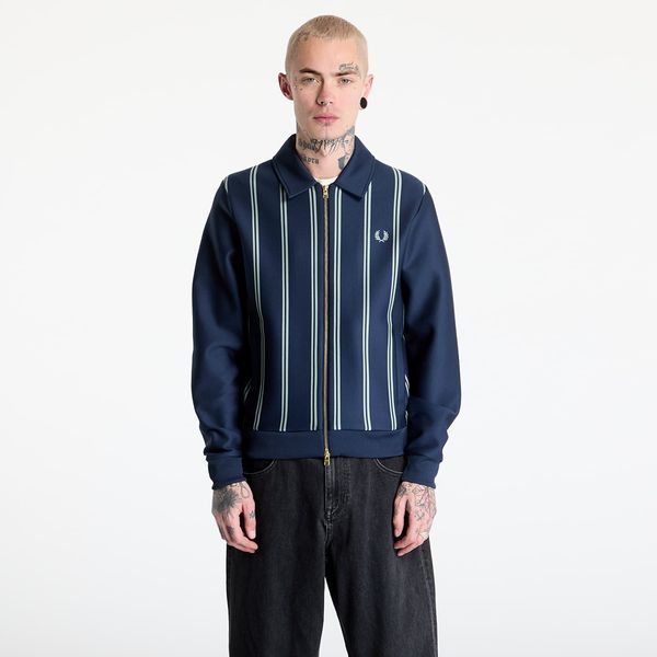 FRED PERRY Sweatshirt FRED PERRY Striped Collared Track Jacket Tennis Blue M