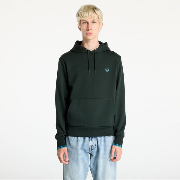 FRED PERRY Sweatshirt FRED PERRY Tipped Hooded Sweatshirt Night Green/ Ocean M