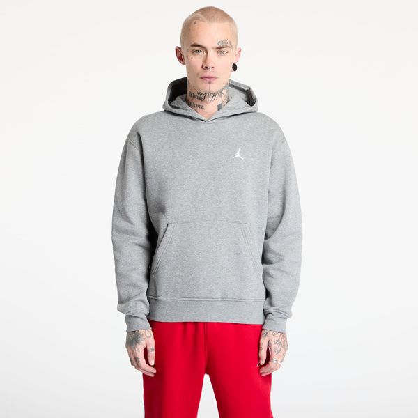 Jordan Sweatshirt Jordan Brooklyn Fleece Men's Pullover Hoodie Carbon Heather/ White S