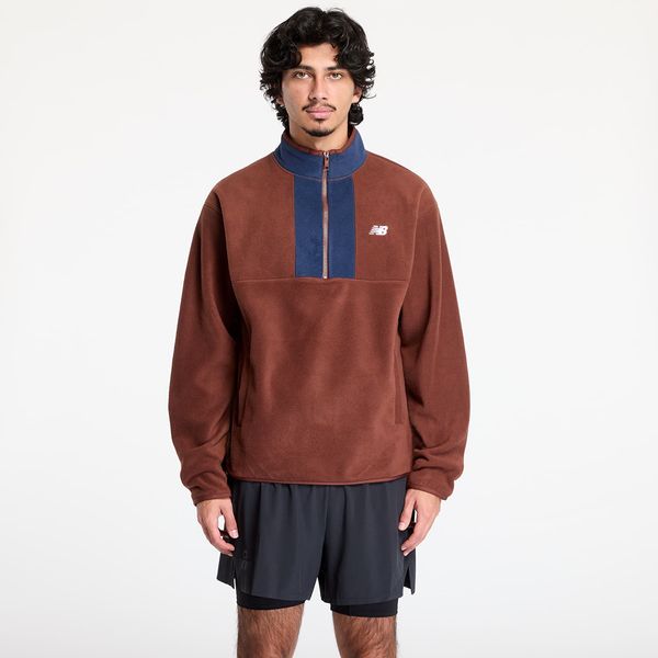 New Balance Sweatshirt New Balance Polar Fleece 1/2 Zip Rich Oak L