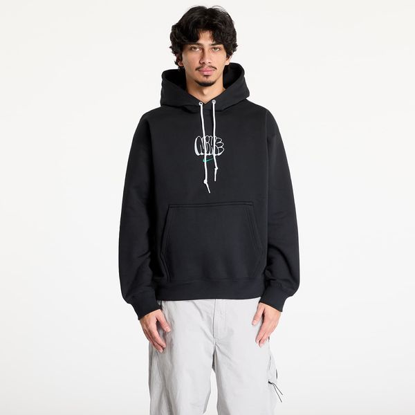 Nike Sweatshirt Nike Solo Swoosh Men's Fleece Hoodie Black/ Malachite L