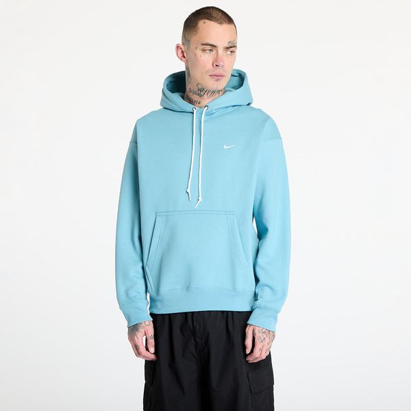 Nike Sweatshirt Nike Solo Swoosh Men's Fleece Pullover Hoodie Denim Turquoise/ White L