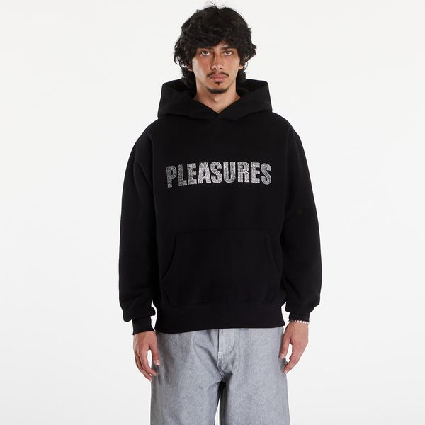 PLEASURES Sweatshirt PLEASURES Rhinestone Impact Hoodie Black L