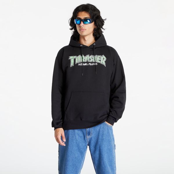 Thrasher Sweatshirt Thrasher Brick Hood Black XL