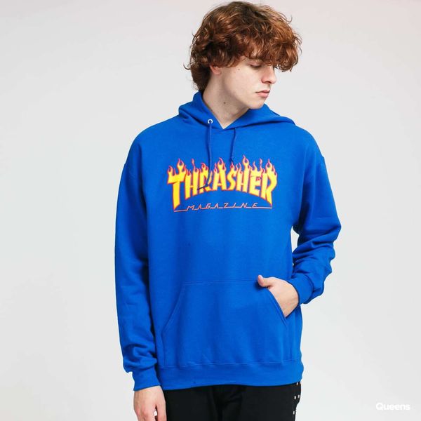 Thrasher Sweatshirt Thrasher Flame Logo Hoody Blue L