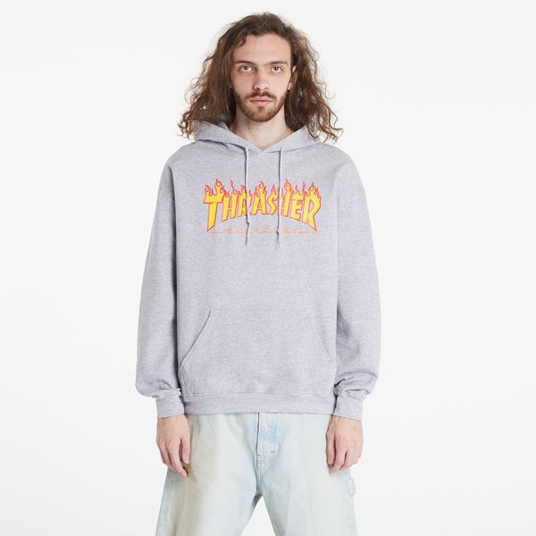 Thrasher Sweatshirt Thrasher Flame Logo Hoody Melange Grey XXL