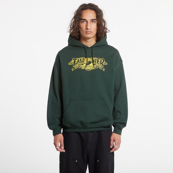 Thrasher Sweatshirt Thrasher Hood Mag Banner For. Green XL