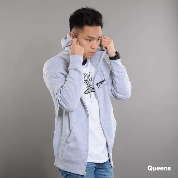 Thrasher Sweatshirt Thrasher Magazine Logo Zip Hoody Melange Grey S