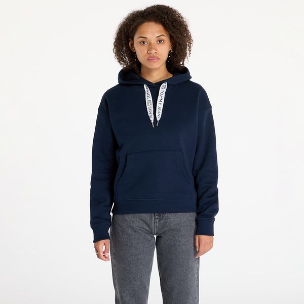 Tommy Hilfiger Sweatshirt Tommy Jeans Boxy Logo Drawcord Hoodie Navy S