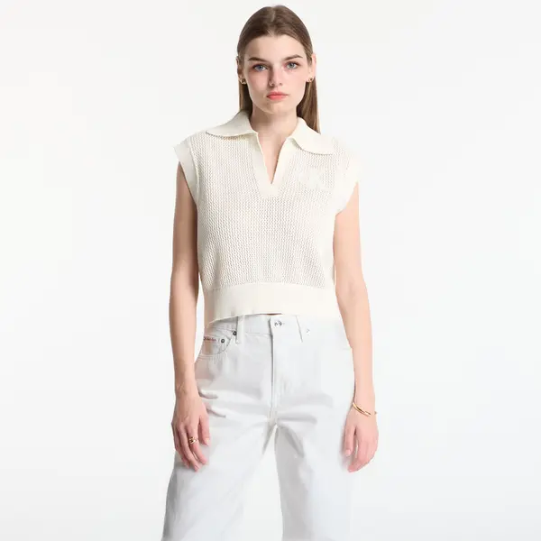 Calvin Klein Telovnik Calvin Klein Jeans Crochet Cropped Vest Tofu XS
