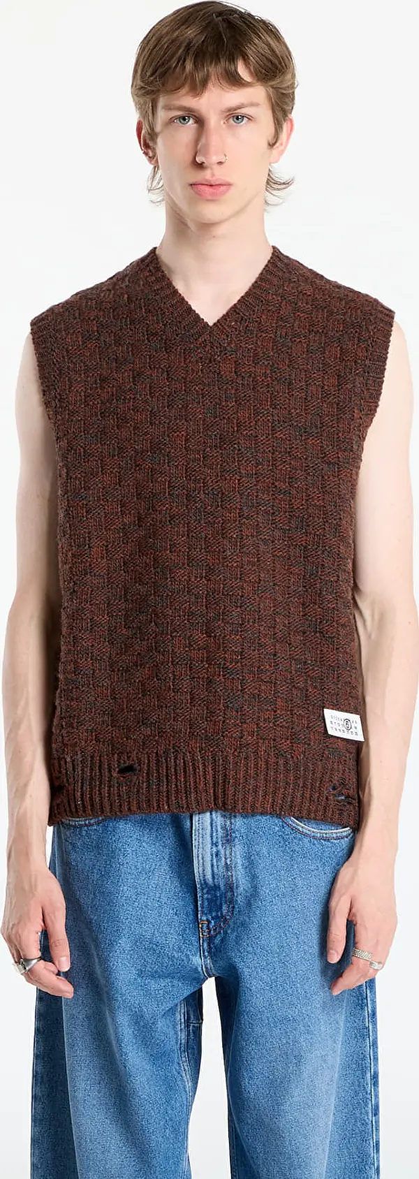 MM6 Telovnik MM6 Maison Margiela Gilet Dark Grey Melange/ Brown XXL