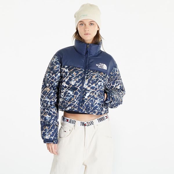 The North Face The North Face Nuptse Short Jacket Dusty Periwinkle Water Distortion Small Print/ Summit Navy