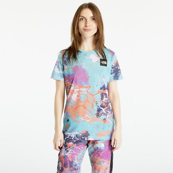 The North Face The North Face Seasonal Fine S/S Tee Reef Waters/ TNF Distort Print