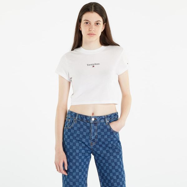 Tommy Hilfiger Tommy Jeans Essential Logo Cropped T-Shirt White