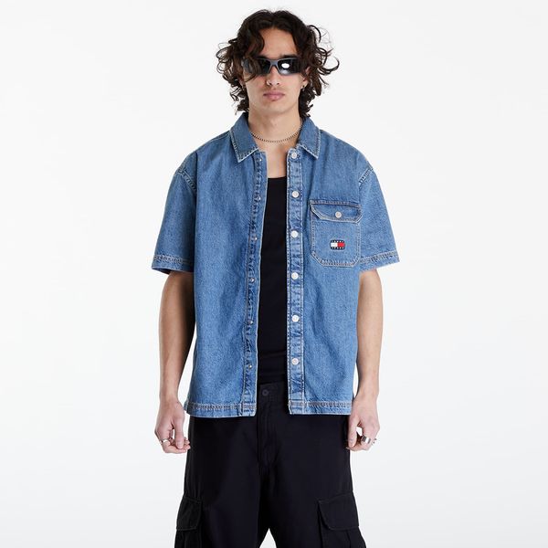 Tommy Hilfiger Tommy Jeans Denim Short Sleeve Overshirt Mid Indigo