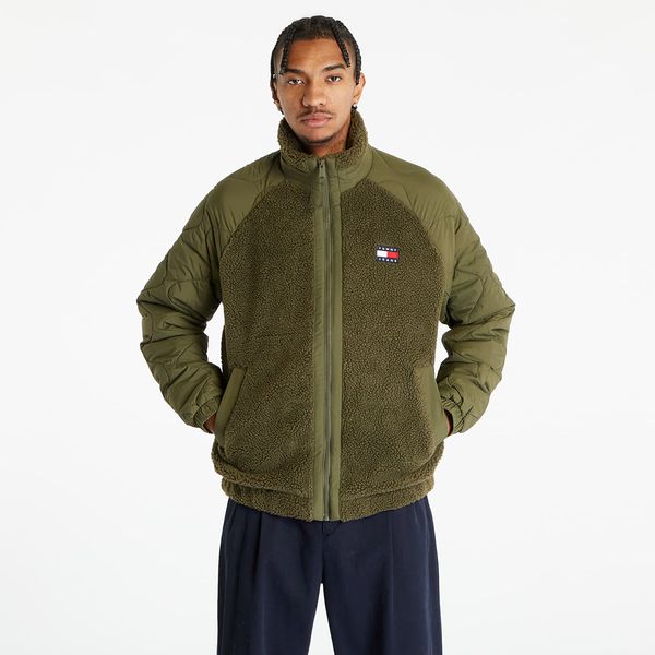 Tommy Hilfiger Tommy Jeans Mix Media Sherpa Jacket Drab Olive Green