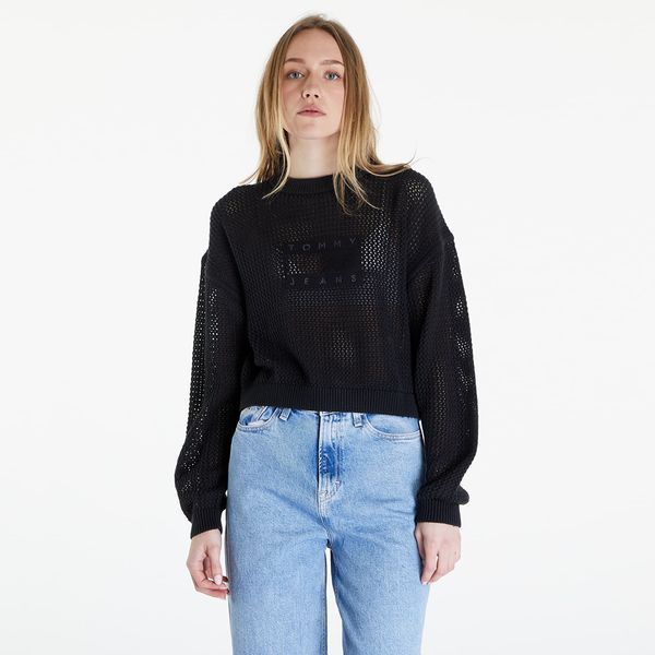 Tommy Hilfiger Tommy Jeans Open Stitch Flag Sweater Black