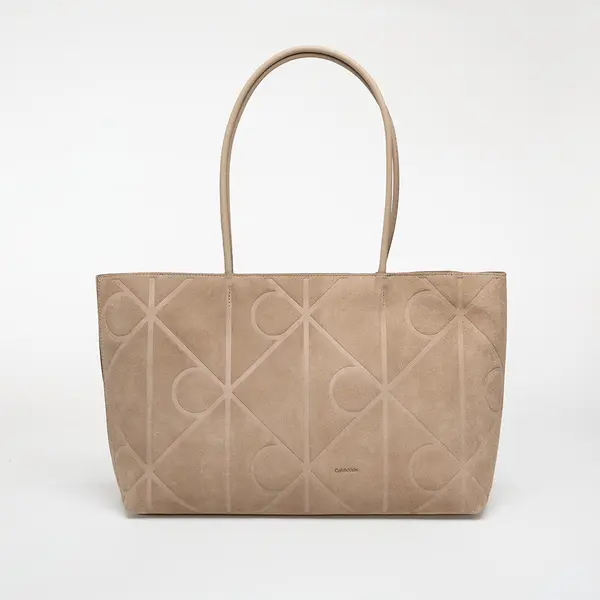 Calvin Klein Torbice Calvin Klein Emblem Aop Embossed Suede Tote Beige Universal