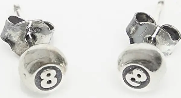 TwoJeys TwoJeys 8 Ball Earrings Silver Universal