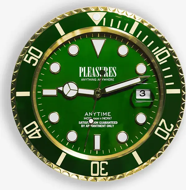 PLEASURES Ure PLEASURES Anytime Clock Gold/ Green Universal