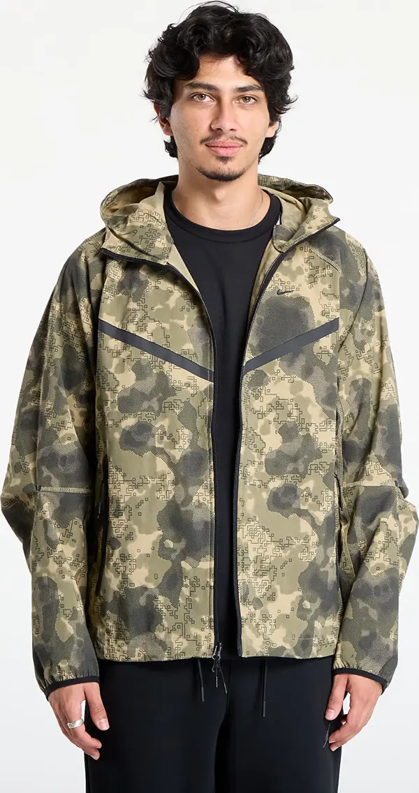 Nike Vetrovka Nike Tech Men's Dri-FIT Woven Camo Windrunner Jacket Neutral Olive/ Black M