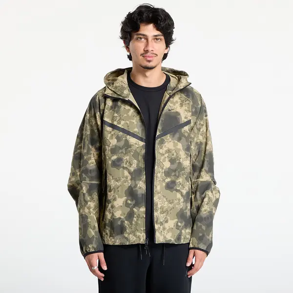 Nike Vetrovka Nike Tech Men's Dri-FIT Woven Camo Windrunner Jacket Neutral Olive/ Black XL