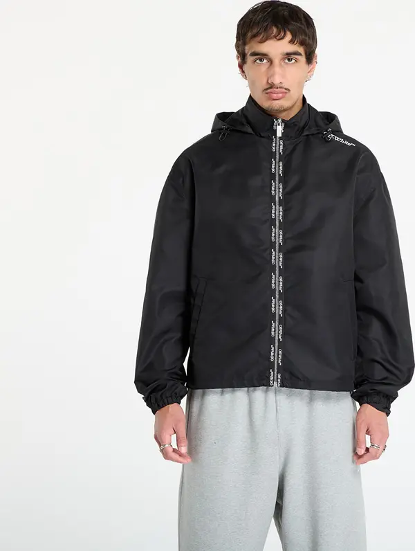 Off-White Vetrovka Off-White Bookish Nylon Windbreaker Black/ White XXL