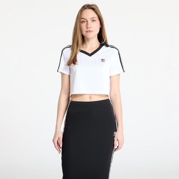 adidas Originals Vrhnji del adidas Adicolor Football Jacquard V-Neck Crop Polo Shirt White XS