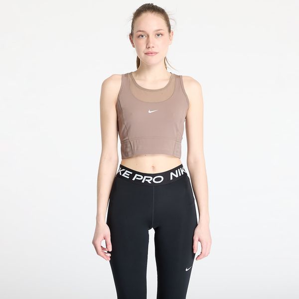 Nike Vrhnji del Nike Pro Women's Dri-FIT Cropped Tank Top Mink Brown/ White M