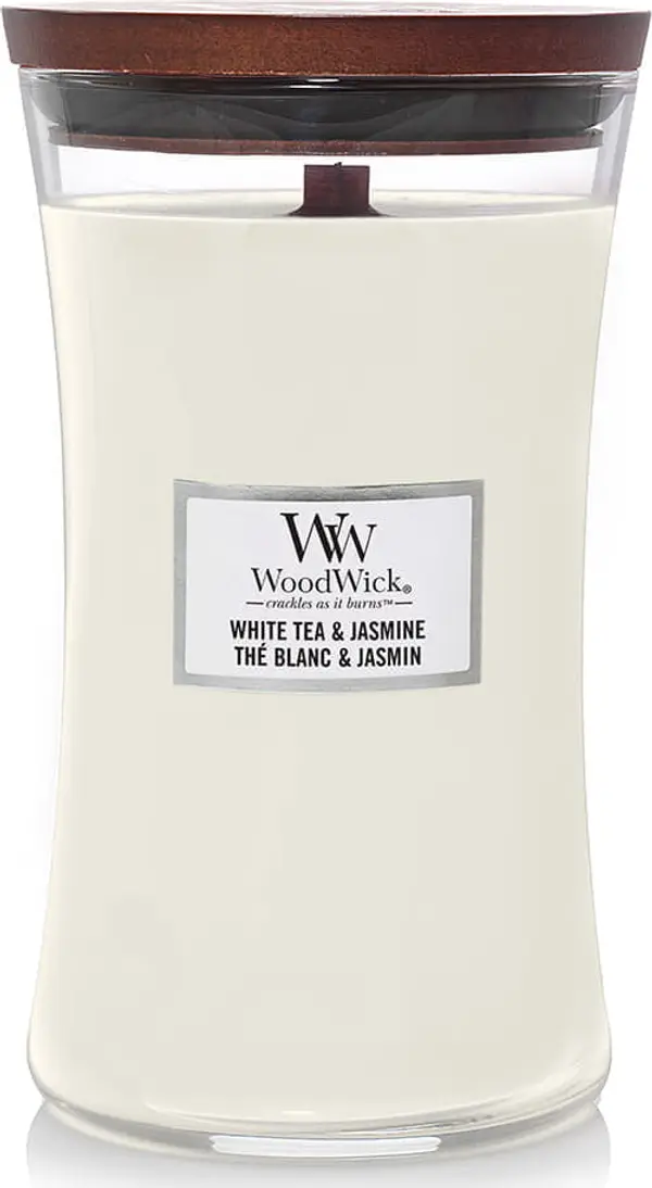 WoodWick Woodwick Large Hourglass Candle White Tea & Jasmine Universal