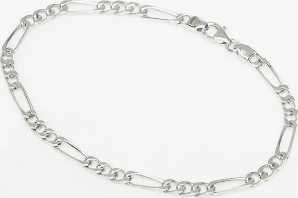 Miansai Zapestnica Miansai 3mm Figaro Chain Bracelet Sterling Silver M