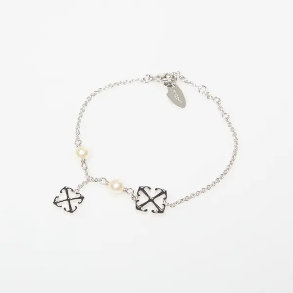 Off-White Zapestnica Off-White Bangle Bracelet Silver/ Black Universal