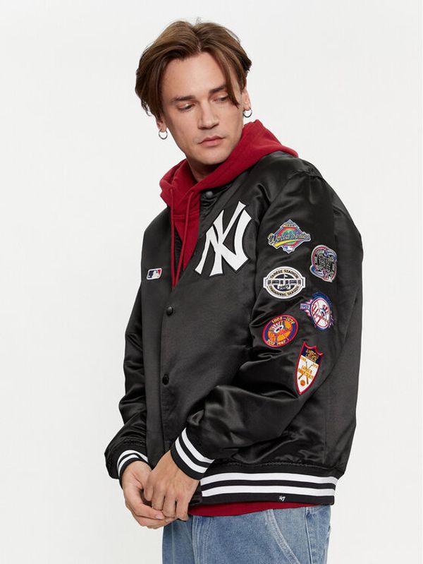 47 Brand 47 Brand Bomber jakna New York Yankees Dalston DB017PMRWCQ590476JK Črna Oversize