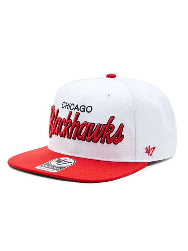 47 Brand 47 Brand Kapa s šiltom NHL Chicago Blackhawks Crosstown Script Two tone '47 CAPTAIN H-CTWTT04WBP-WH Bela