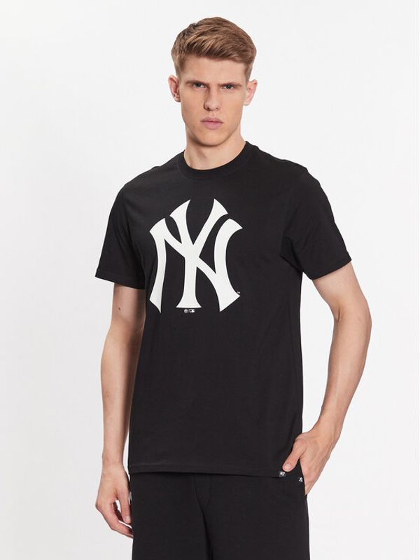 47 Brand 47 Brand Majica MLB New York Yankees Imprint 47 Echo Tee BB017TEMIME544088JK Črna Regular Fit