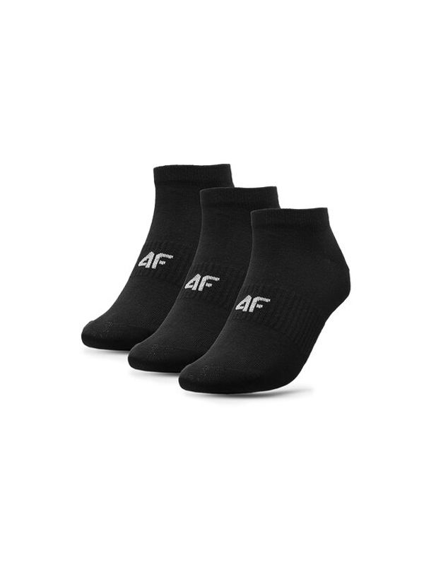 4F 4F Set 3 parov ženskih nizkih nogavic 4FAW23USOCF197 Črna