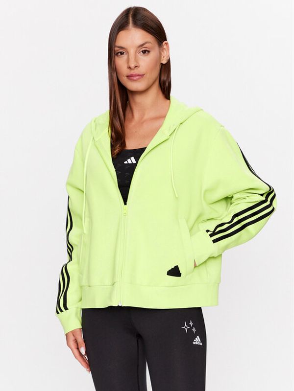 adidas adidas Jopa Future Icons 3-Stripes Full-Zip Hoodie IL3047 Zelena Loose Fit