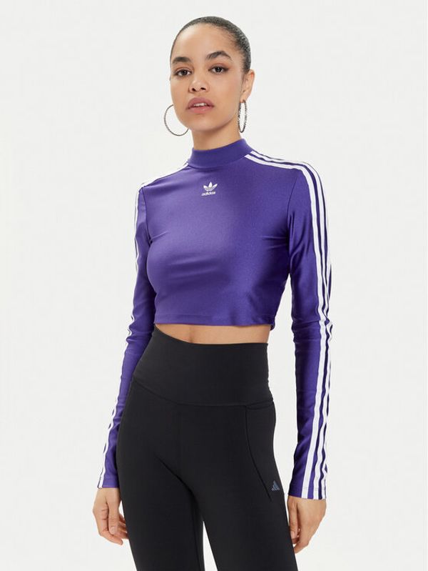 adidas adidas Bluza 3-Stripes IR8133 Vijolična Slim Fit