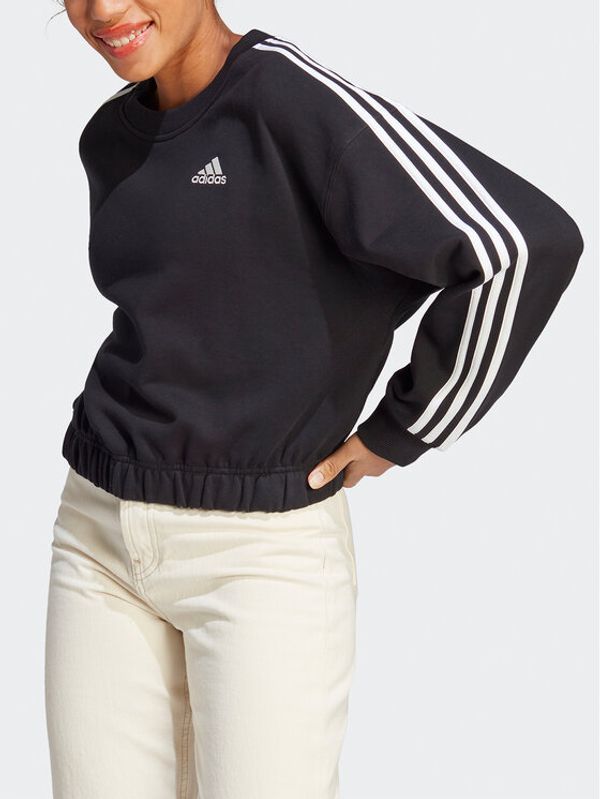adidas adidas Jopa Essentials 3-Stripes Crop Sweatshirt HR4926 Črna Loose Fit