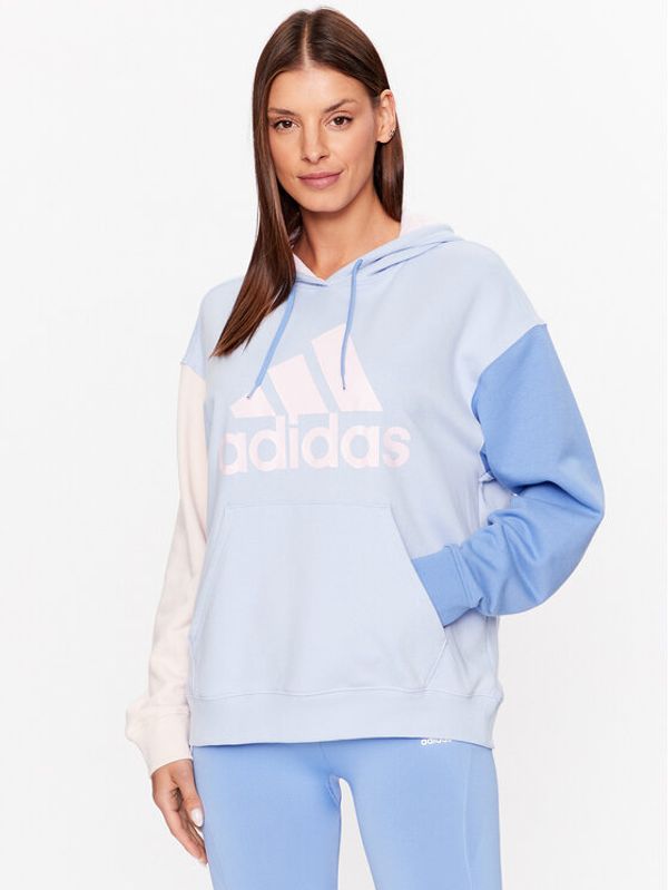 adidas adidas Jopa Essentials Big Logo Oversized French Terry Hoodie IC9870 Svetlo modra Loose Fit