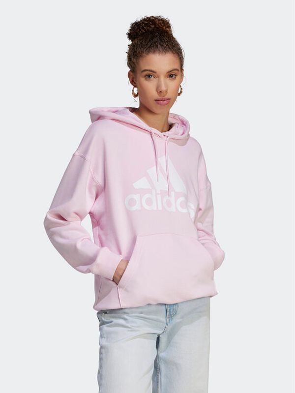 adidas adidas Jopa Essentials Big Logo Oversized French Terry Hoodie IL3319 Roza Loose Fit