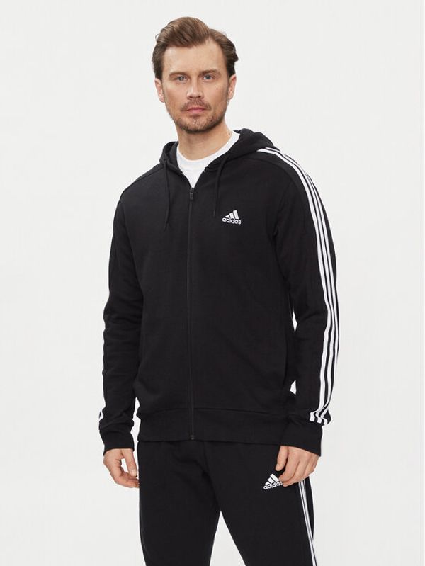 adidas adidas Jopa Essentials French Terry 3-Stripes Full-Zip Hoodie IC0433 Črna Regular Fit