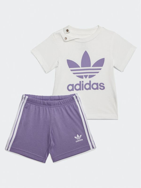 adidas adidas Komplet majica in športne kratke hlače Trefoil Shorts Tee Set IB8641 Vijolična Regular Fit