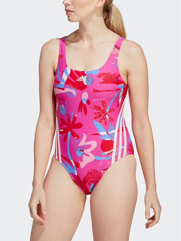 adidas adidas Kopalni kostum Floral 3-Stripes Swimsuit IB5995 Roza Regular Fit