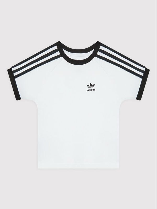 adidas adidas Majica adicolor 3-Stripes HK2912 Bela Loose Fit