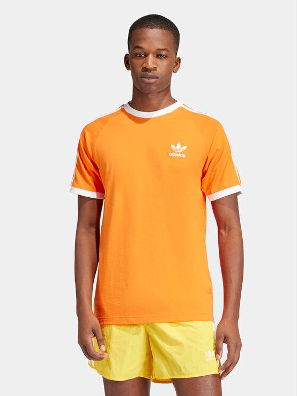 adidas adidas Majica adicolor Classics 3-Stripes IM9382 Oranžna Slim Fit