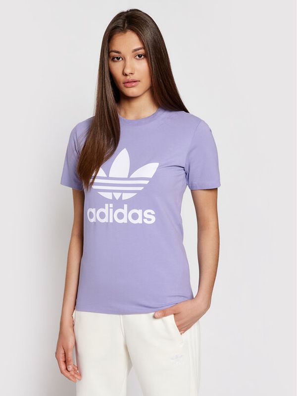 adidas adidas Majica adicolor Classics Trefoil GN2905 Vijolična Regular Fit