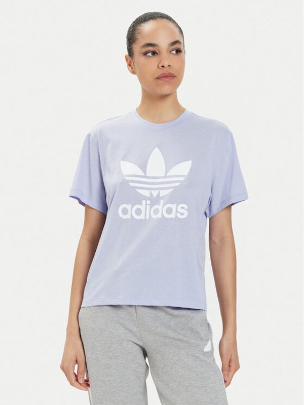 adidas adidas Majica adicolor Trefoil IN8439 Vijolična Boxy Fit