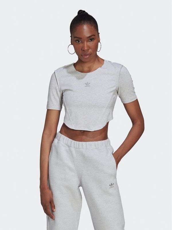 adidas adidas Majica Crop Loungewear HL9130 Siva Regular Fit